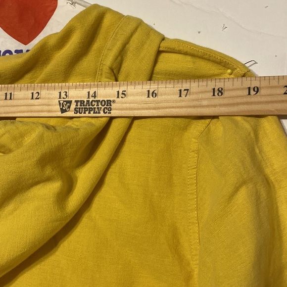 Westbound Linen-Cotton Hoodie Tunic Relaxed Plus Size W XL Mustard Yellow Minor - Picture 5 of 10